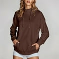 thumbnail image 1 of 2025 Women's Solid Color High Collar Hoodie with Side Pockets Non Velvet Womens Athletic Hoodies Pullover Tunic Hoodie Women Women S Sweatshirt Sweatshirt Women Hoodies Women Pullover Hoodie, 1 of 8
