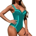 thumbnail image 1 of 2025 Women's Solid Color Swimsuit Suspender Hollow Design Integrated Swimsuit with Built-in Steel Support Chest Bag, 1 of 2