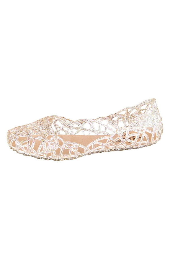 2025 Women's Summer Beach Jelly Womens Casual on Shoes Sandals on Flats Cute Shoes for Women Casual Hollow Casual Breathable Pumps