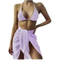 thumbnail image 1 of 2025 Womens Clothing Clearance under $5 asdoklhq Plus Size Swimsuit Clearance Under $10,Ladies Cross Sling High Waist Shorts Costume 3-piece Swimsuit Split, 1 of 6