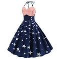 thumbnail image 1 of 2025 Womens Clothing Clearance under $5 4th Of July Independence Day,asdoklhq Women Stripe Printing Zippers V-Neck Sleeveless Bandage Dress, 1 of 9