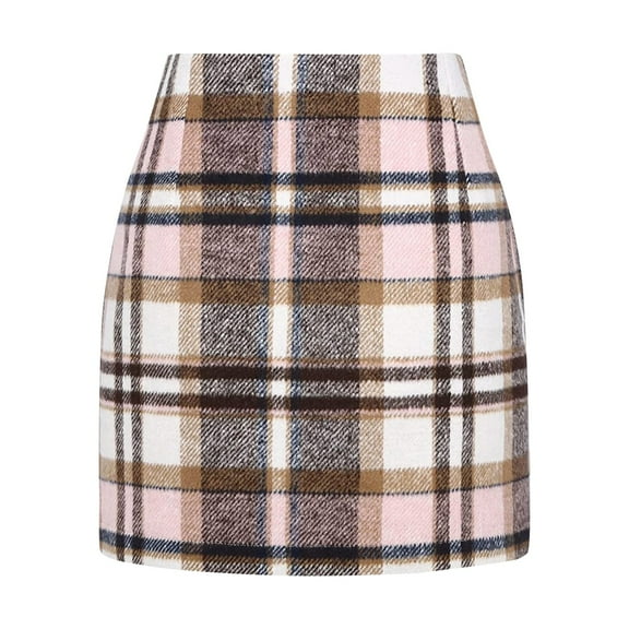 2025 Womens High Waist Plaid A Line Skirt Bodycon Pencil Wool Lace Skirt Mini Skirts Women's Skirts Pleated Skirts for Women Latex Skirt
