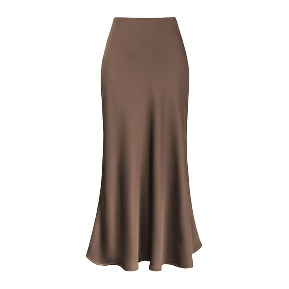 2025 Womens High Waist Skirt Silk Skirt Solid Satin Dress Zipper Girls Skirts Elegant Skirt Women's Skirts Pencil Skirt for Women Skirts