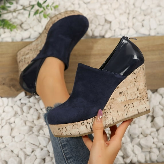 2025 Womens Sandals Beach, Xunlbb Fashion Women Casual Round Head Comfy Beach Casual Shoes(Navy,Size:40)