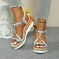 thumbnail image 1 of 2025 Womens Sandals Beach, Xunlbb Fashion Women Casual Round Head Comfy Sandals Beach Casual Shoes(Light Blue1,Size:36), 1 of 8