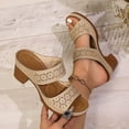 thumbnail image 1 of 2025 Womens Sandals Beach, Xunlbb Women's Fashion Casual Spring New Beach Breathable Open Toe Thick Heel High Heels(Beige,Size:36), 1 of 8