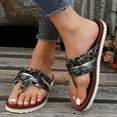 thumbnail image 1 of "2025 Womens Sandals Flat Comfy Non-Slip PU Leather Footbed, Bunion Correction Sandals, Ladies Comfort Flip-Flop Suitable for Feet and Plantar Fasciitis", 1 of 9