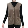 thumbnail image 1 of 2025 Womens Sherpa Fleece Lightweight Vest Fall Sleeveless Warm Button Down Fuzzy Jacket Outerwear Teddy Coat Gilet, 1 of 4
