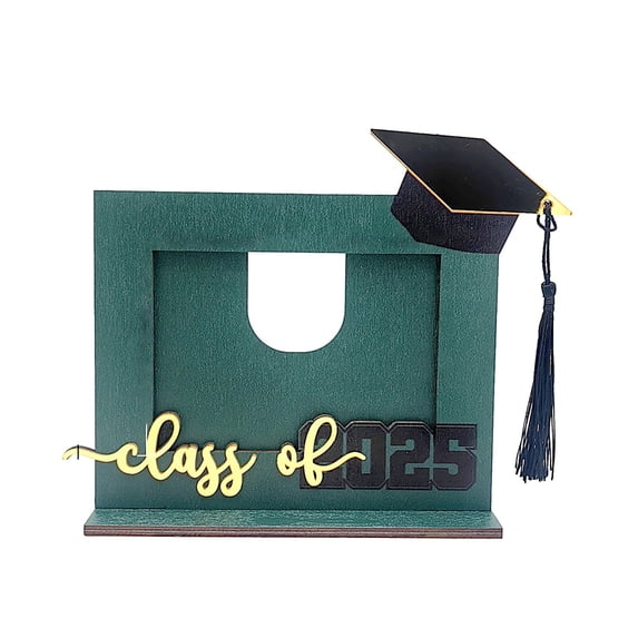 2025 Wooden Photo Frame Ornaments - Horizontal Version, Wood/Acrylic, DIY Blessings, for Graduation/Back-to-School Decor