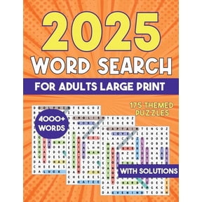 2025 Word Search for Adults Large Print 4000+ Words: Word Search Puzzle Books, (Paperback)