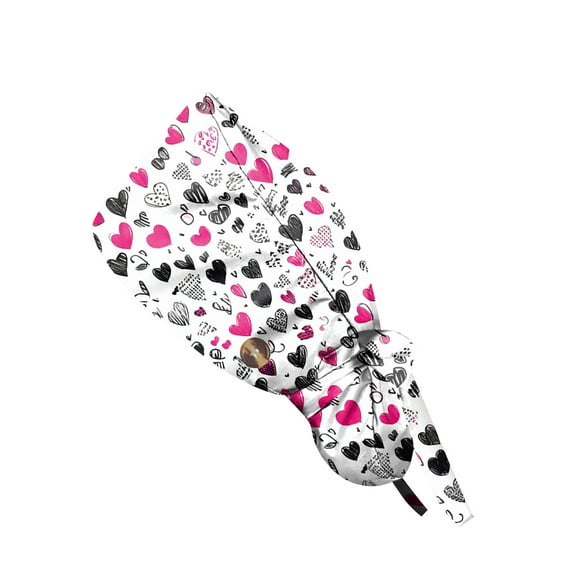 2025 Working Cap Scrub Cap with Sweatband Adjustable Unisex Women Tie Back Hat Nurse Surgical Caps Hot Pink Free