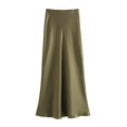 thumbnail image 1 of 2025 Y2K Casual Women Long Skirt Spring Elastic High Waisted A-Line Casual Female Satin Skirts High Street Lady Skirts, 1 of 10