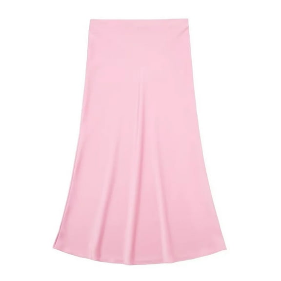 2025 Y2K Casual Women Long Skirt Spring Elastic High Waisted A-Line Casual Female Satin Skirts High Street Lady Skirts