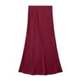 thumbnail image 1 of 2025 Y2K Casual Women Long Skirt Spring Elastic High Waisted A-Line Casual Female Satin Skirts High Street Lady Skirts, 1 of 10