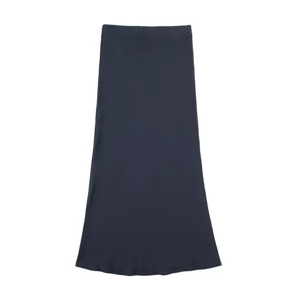 2025 Y2K Casual Women Long Skirt Spring Elastic High Waisted A-Line Casual Female Satin Skirts High Street Lady Skirts