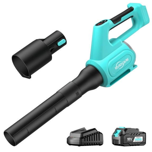 2025 YARDCARE Cordless Leaf Blower with 4.0Ah Battery & Fast Charger, 5-Speed + Turbo, Electric Cordless Leaf Blower, Telescopic Tube, Ergonomic, for Lawn, Yard, Garage, Blowing Leaves, Dust