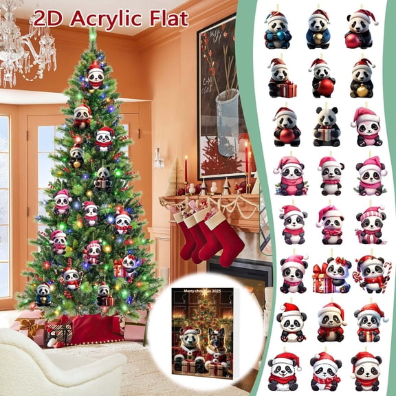 2025 Year Countdown Mystery Set With Cute Panda Figurines For Home Party Decoration And Celebration