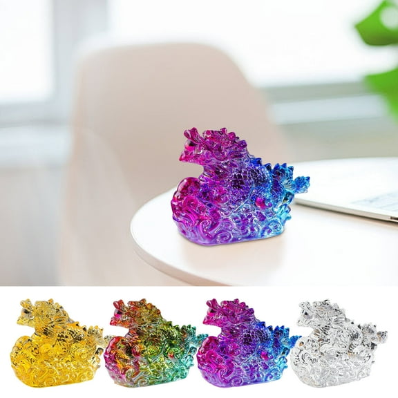 2025 Year of the Dragon Glass Crystal Ornament, 6cm Polished Time Dragon Decoration, Dreamy Dance Light Effect, Auspicious Home Decor, Handcrafted Collectible Gift (1 Piece)