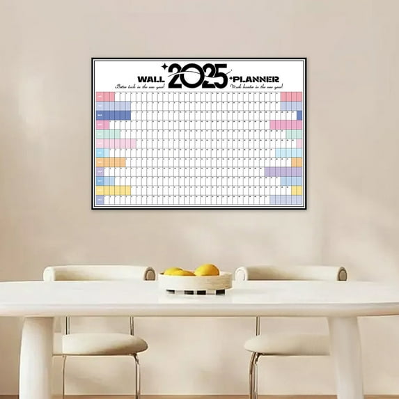 2025 Yearly Schedule Monthly Journal Large Planner Calendar - Big Note Sections, Durable & Stylish, Easy to Use for Task Planning, Perfect Wall Calendar for Home Office Organization Multicolor