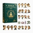 thumbnail image 1 of 2025 Yoga Advent Calendar, Unique 24 Days Yoga Themed Ornaments Set, 2D Acrylic Christmas Tree Decor Blind Box Daily Surprises, 1 of 6