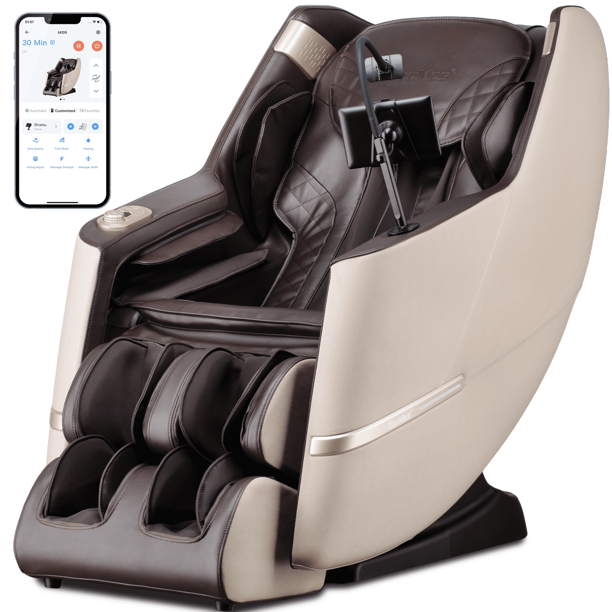 4D Massage Chair Full Body Zero Gravity, Massage Chairs and Recliners with Heated, SL Track, Bluetooth, APP Controller(Beige)