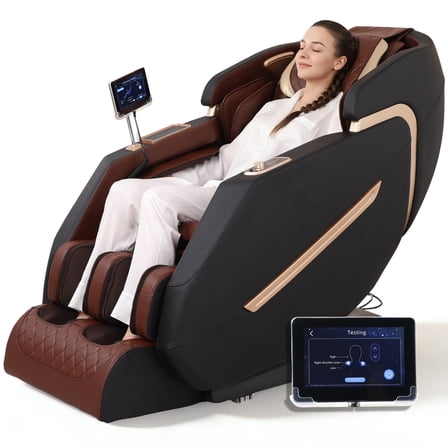 2026 4D Massage Chair Full Body, Zero Gravity Shiatsu Recliner with Long SL-Track, AI Voice & Bluetooth, Feet Rollers, Back & Waist Heating