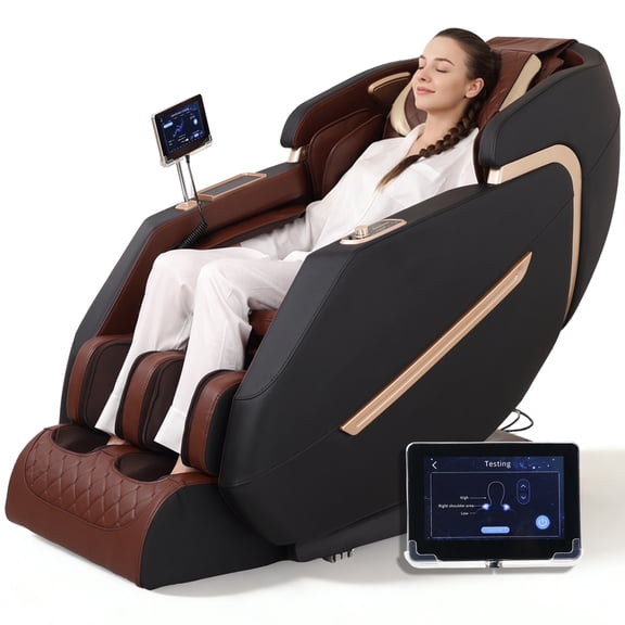 2026 4D Massage Chair Full Body, Zero Gravity Shiatsu Recliner with Long SL-Track, AI Voice & Bluetooth, Feet Rollers, Back & Waist Heating