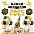 2025 balloon new year balloon set, happy new year banner, wine glass