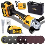The 2025 brand new rechargeable angle grinder, cordless polishing machine, with ion batteries, a fast charger, and a complete set of accessories.