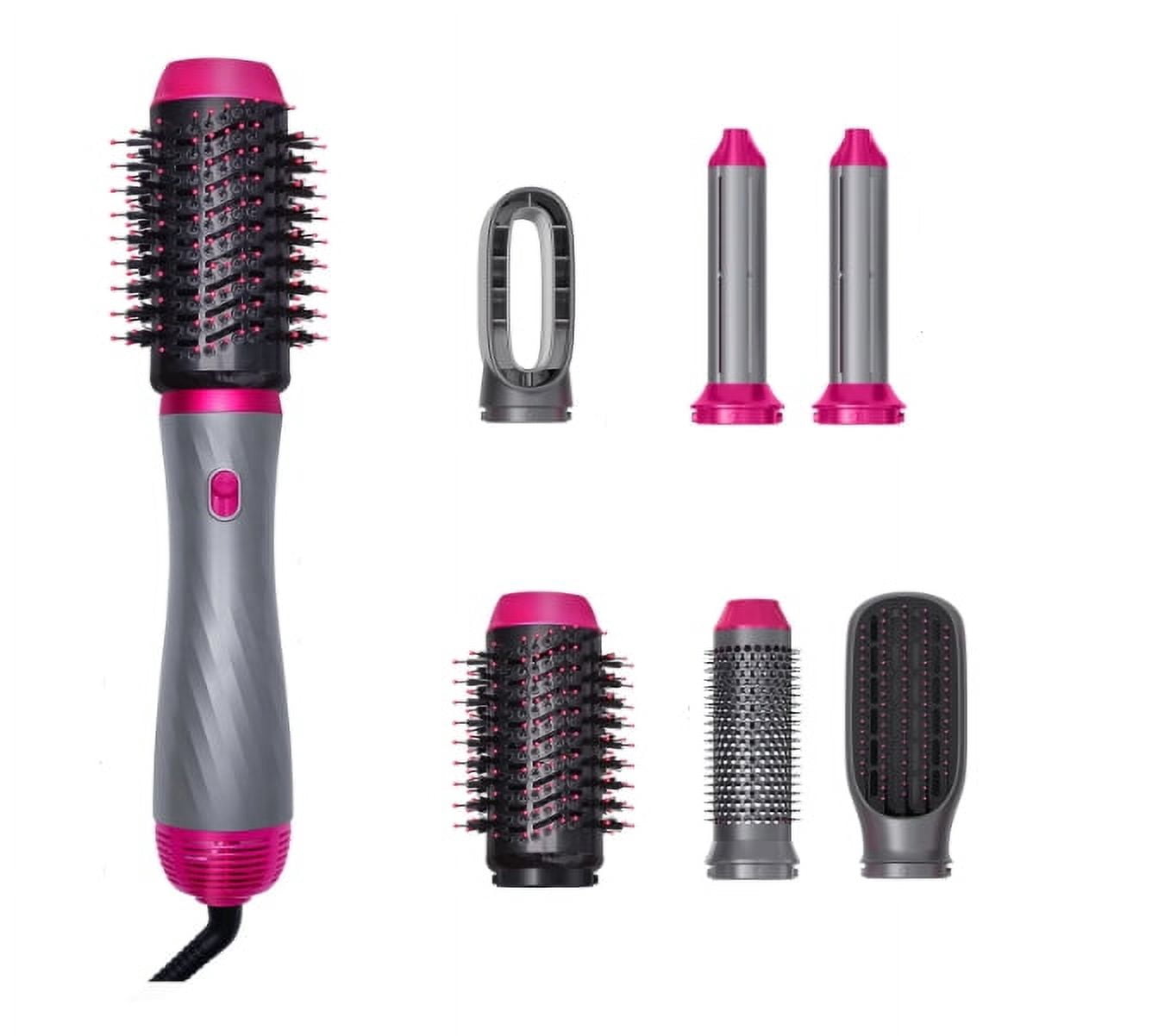 2025 latest 6-in-1 Magic Wand! Salon Blow Dry Brush & Curler Combo - Get Frizz-Free, Voluminous Styles at Home (Travel-Friendly!) (Purple)