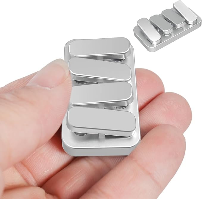 2025 latest Metal Fidget Slider EDC Fidget Clicker Fidget Toys Adults (Matte Silver)
