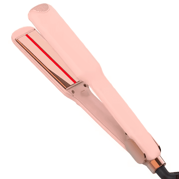 2025 latest Pink MCH Infrared Hair Straightener - 2-in-1 Titanium Flat Iron for Straightening & Curling (Wide Plates)