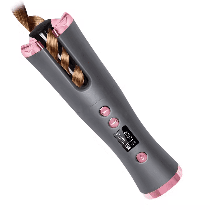 2025 latest Portable Wireless USB Curling Iron - 6 Adjustable LCD Settings, Automatic Ceramic Hair Curler with Rechargeable Battery for Home Use