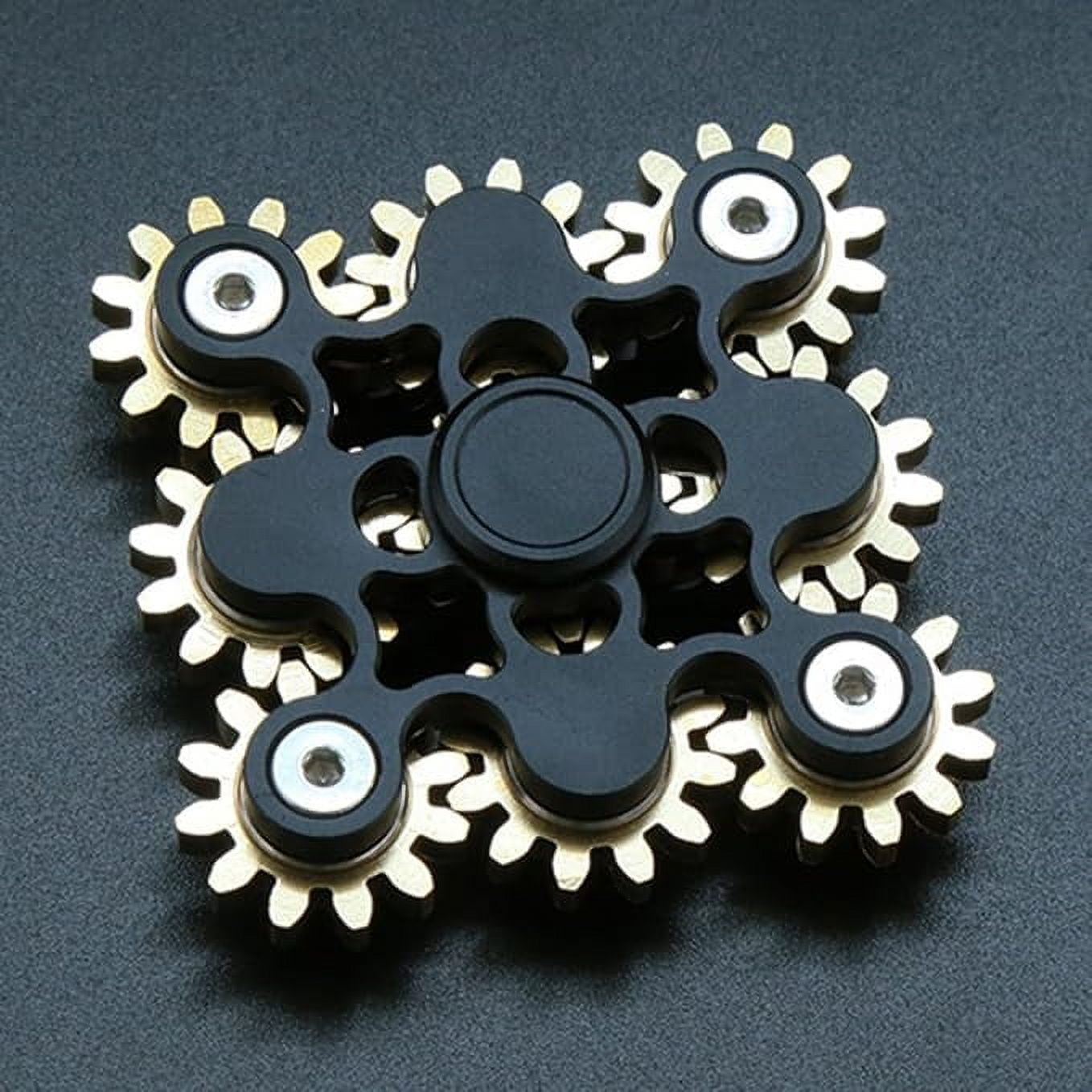2025 latest Premium Brass Fidget Spinner – 9-Gear Black Metal DIY Hand Spinner with Smooth Bearings, Long Spin Time for ADHD, Focus, Meditation & Stress Relief (EDC Gadget)