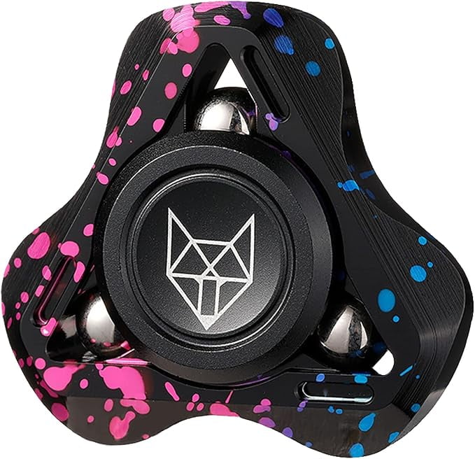 2025 latest Upgraded Fox Metal Fidget Spinner for Adults – Stainless Steel High-Spin Gyro, Silent Bearings EDC Anxiety Relief (Aluminum Color)