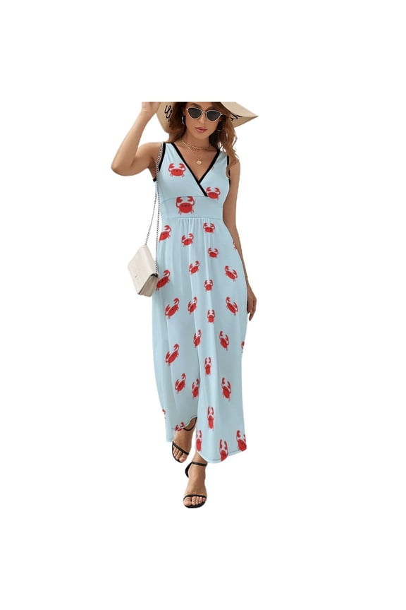 2025 luxury evening women's Long cocktail Dress Sleeveless Crabs Little Happy