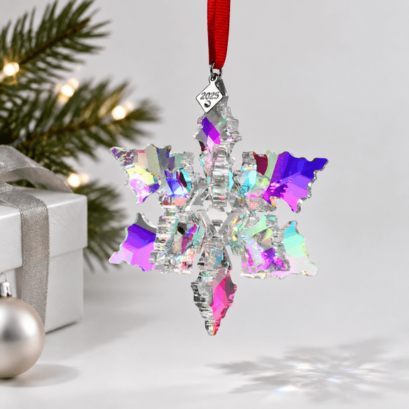 2025-multicolour 3D Crystal Snowflake Ornament, 5.20 x 4.84 x 3.62 in, Home Decor Gift