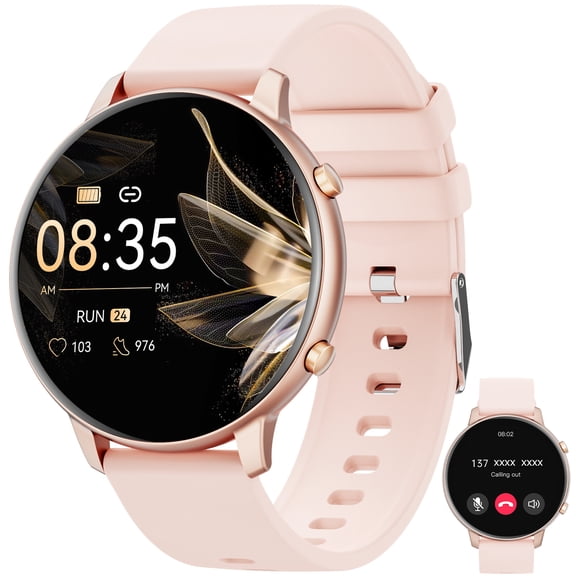 Smart Watch for Women, 1.39" Fitness Tracker with Bluetooth Calls(Answer&Make&Message Reminder), Smart Watch Fits for Android and iPhone, IP67 Waterproof, 100 Sport Modes Smartwatch, for Gift, Pink