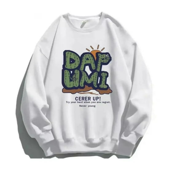 2025 new pure cotton round neck sweatshirt for women in winter loose and versatile student hoodless top