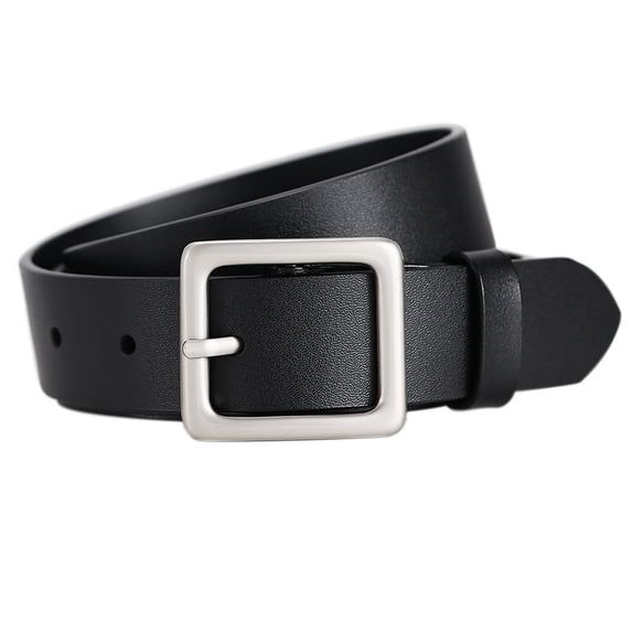 2025 spring belt women's leather fashion simple black decorative belt versatile belt women's jeans ins