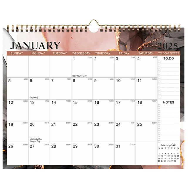 2025 to 2026 Wall Calendar January 2025 to June 2026 Daily Spiral