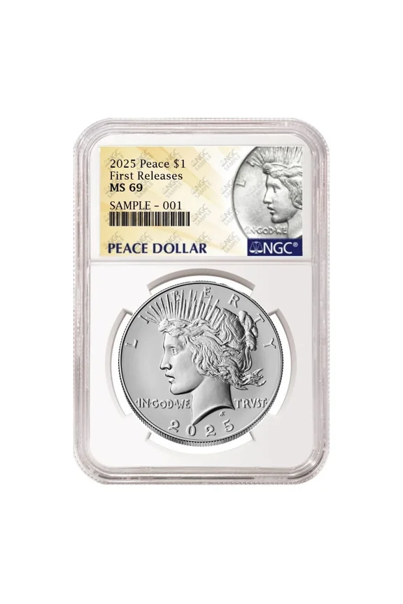US Mint, 2025 Uncirculated Peace Silver Dollar, NGC MS 69, First Releases, Peace Label