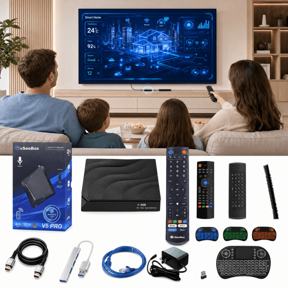 2025 vSeebox V5 Pro New Version Android 12, 4GB RAM, 32GB Storage,Time Shift, Parental Control