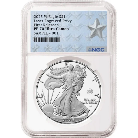 2025 W Proof American Silver Eagle with Laser Engraved Privy NGC PF70 First Releases Star
