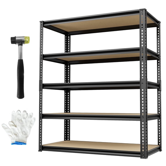 VDEVY 2025LBS Storage Shelves 5 Tier Heavy Duty Garage Shelving Adjustable Metal Shelving Unit Garage Shelves for Basement, Kitchen, Warehouse,72" H x 36" W x 16" D