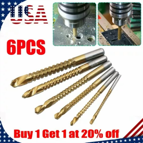 2025Twist Drill Bit Set Power Tool Accessories Screw Holes For Wood Metal (6Pcs)