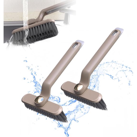 2025Upgrade Multi-Function 360° Rotating Grout Cleaning Brush, No Dead Corners (2 Pcs, Khaki)