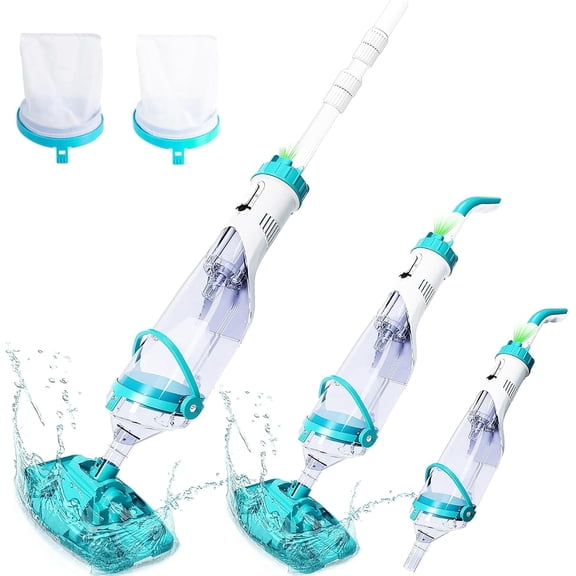 FOTING Cordless Handheld Pool Vacuum, LED Display, 11.5 Inch Wider Head, for Above-Ground Pools