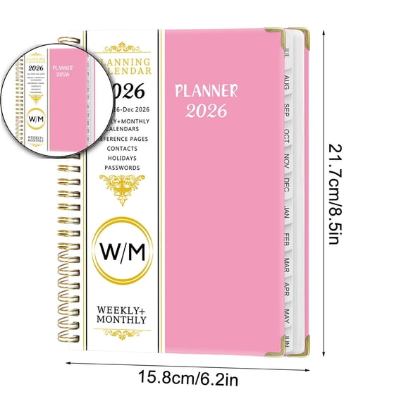 2026.1-2026.12 English Schedule A5 Plan Book With Separating Pages Plan Notebook Coil Book