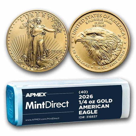 2026 1/4 oz American Gold Eagles (40-Coin MintDirect® Tube)